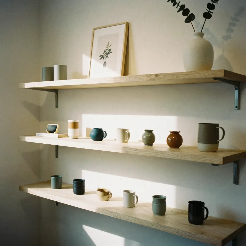 Calm workspace setup with neutral tones