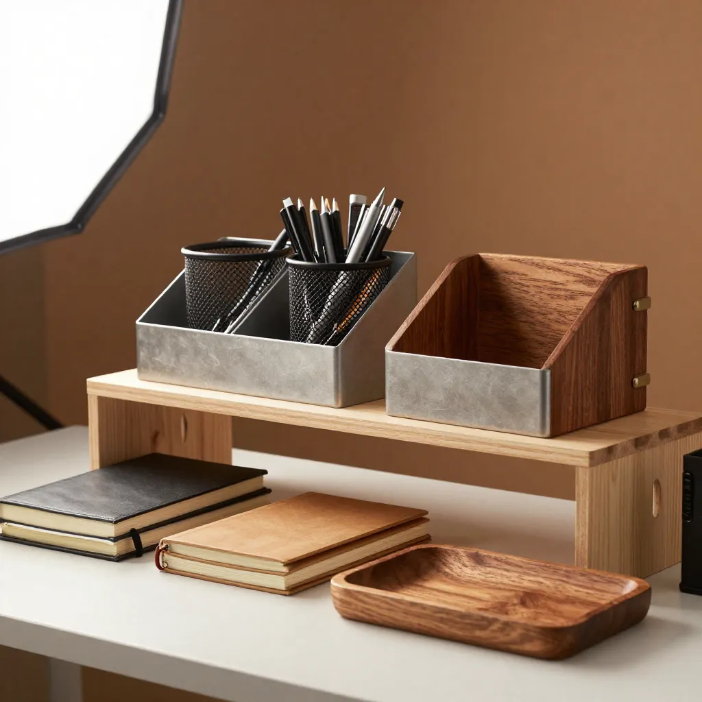 Natural materials in workspace setting