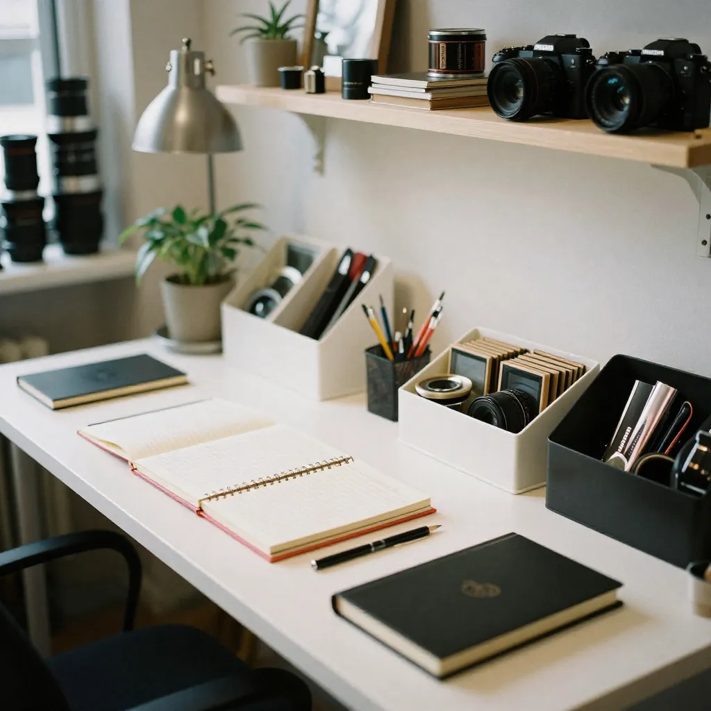 Inviting workspace with contact information